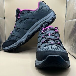 Merrell Women's Gray Athletic Trail Shoes with Pink Accents